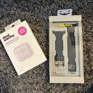 Heyday Black Watch Band and Deal Worthy Earbud Case Cover